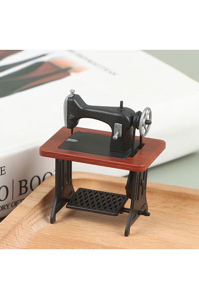 Choice Red Dollhouse Decor Miniature Furniture Wooden Sewing Machine With Thread Scissors Accessories For D