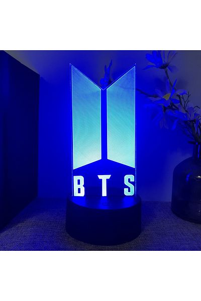 Choice Blue 16 color with remote B-T-S Fans Gift 3D Acrylic Night Light 7 Color Adjustable Touch Night Ligh