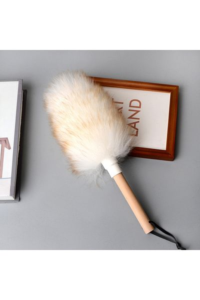 Choice White S Wool Duster Anti-static Chicken Feather Duster Brush Household Dust Removal Mites Soft Furni