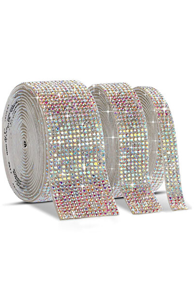 Choice ملصق أحجار الراين الكريستالية ذاتية اللصق بطول 1 ياردة من 6 صفوف، شريط...