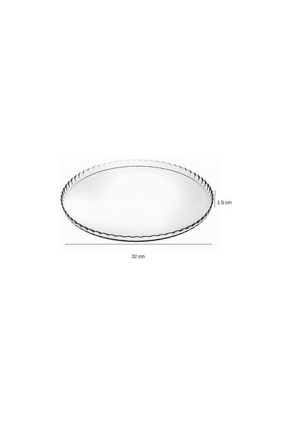 DESTALYA Large Cake Plate Serving Plate 32 cm Glass Pastry Cake Fruit Cheese Presentation Plate