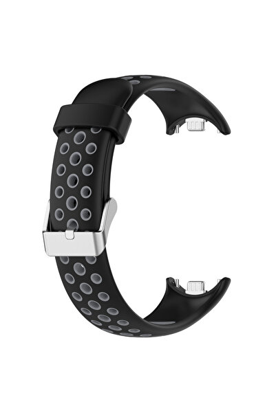 Choice حزام ساعة سيليكون أسود رمادي لساعة Xiaomi Band 8 9، حزام ساعة ذكي قابل...