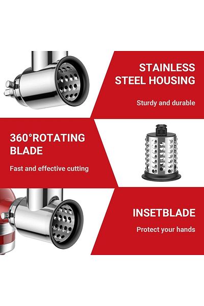 Choice Dishwasher Safe,stainless Steel Slicer/shredder Attachment For Kitchenaid Stand Mixer, Salad Mach...