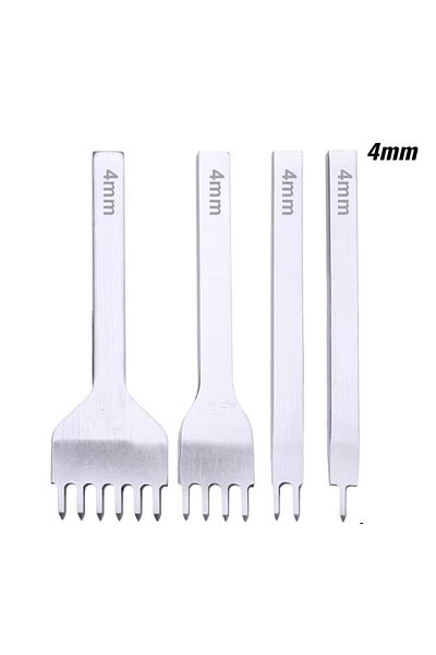 Choice 4mm Punching Tool Fenrry 4mm 1/2/4/6 Prong Stitching Punch Tool Leather Hole Punches Spacing Punch T