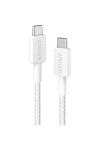Anker 322 Usb-c To Usb-c 1.8m Şarj/data Kablosu - Beyaz - 60w Güç Destekli - A81f6