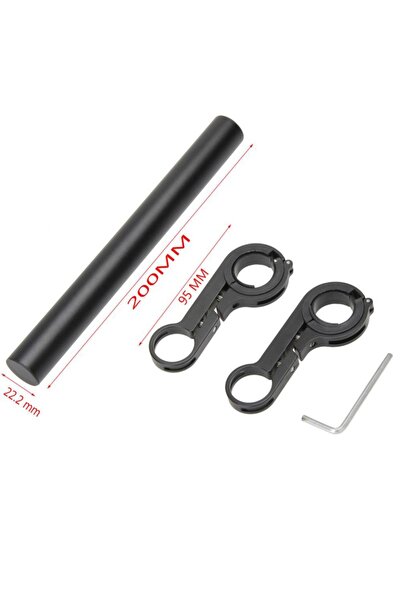 Choice حامل تمديد لمقود الدراجة باللون الأسود بطول 20 سم، حامل مصباح أمامي لل...