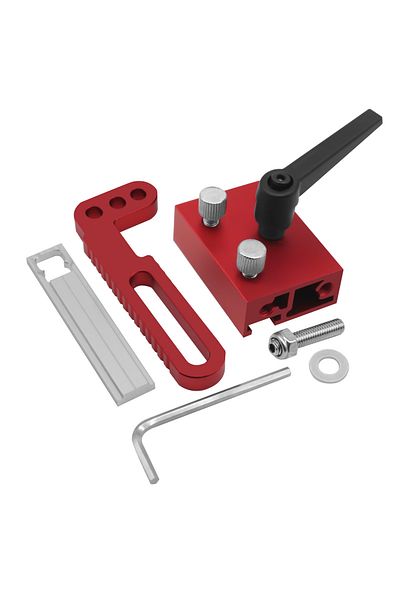 JIGHOLE Red Miter Track Stop Alloy Steel T Slot Stop, Adjustable Fence Flip Stop Accurate Length Limit Devic