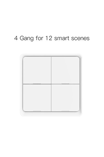 Choice مفتاح MOES 4 Gang White Switch مفتاح Moes ZigBee اللاسلكي للمشهد 12 وضع تحكم زر ضغط محمول 2MQ