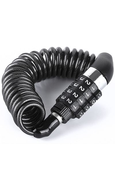 Choice White Bicycle Lock Steel Cable Chain Security Password 4 Digit Lock Anti-theft Combination Number Co