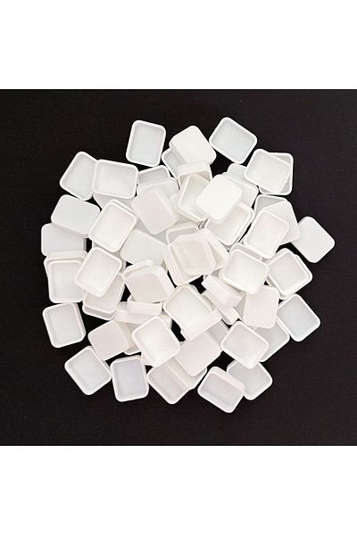 Choice 100pcs 1ml White 100pcs 1ml Empty Quarter Pans Rounded Corner Watercolor Paint Pans Mini Rectangle W