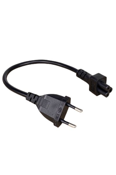 Choice سلك تمديد قابس ذكر ثنائي السنون إلى كابل محول IEC 320 C5 لإمداد الطاقة للكمبيوتر المحمول، محول طاقة الاتحاد الأوروبي