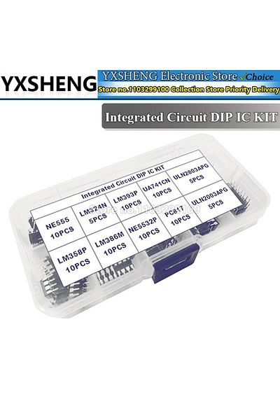 Choice 85 قطعة/المجموعة من مجموعة الدوائر المتكاملة DIP IC NE555 NE5532 LM324N LM393P UA741CN PC817 LM35...
