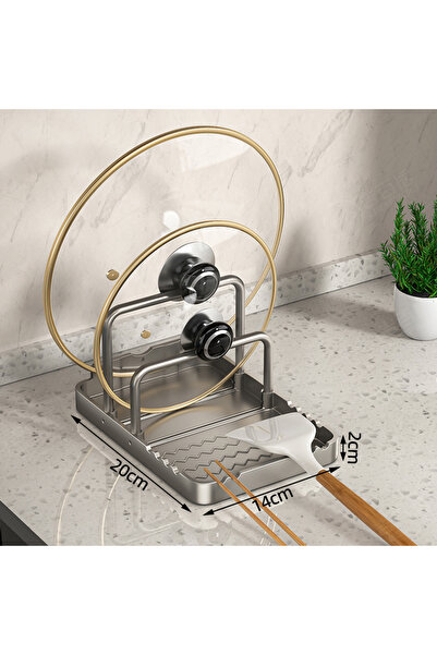 Choice حامل أواني المطبخ باللون الرمادي 1 منظم رف تخزين حامل لوح التقطيع حامل تصريف الملاعق أدوات المائدة د