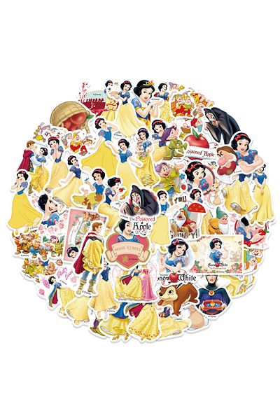 Choice 50pcs 50pcs Snow White Stickers For Scrapbook Diary Laptop Luggage Skateboard Graffiti Decal Fun Cla
