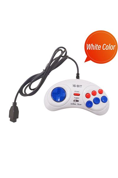Choice White Color White Black 9 Pin Wired Gamepads For Sega Megadrive Game Console 16 Bit Controller For G