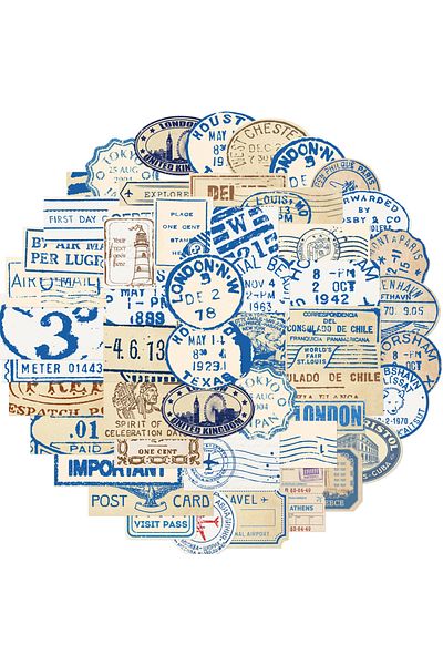 Choice 50pcs 50/100/200pcs Travel Ticket Sticker Retro Style Handbook Material Phone Case Laptop Luggage De