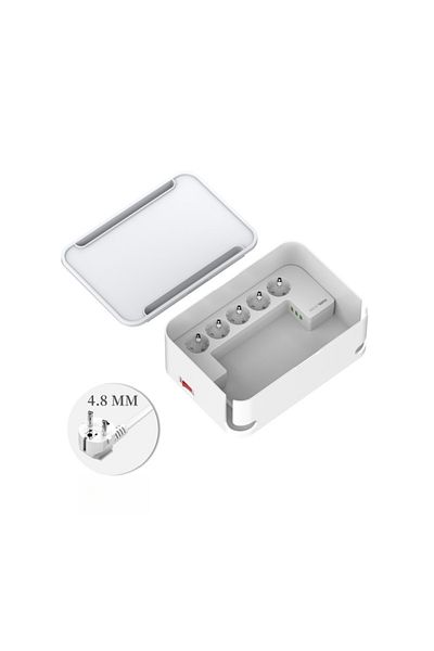 Choice Eu Plug White Ldnio Eu Power Strip Management Box Storage Function Network Filter 3 Usb Charger Sock
