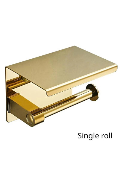 Choice حامل ورق تواليت ذهبي متعدد الوظائف مع رف مثبت على الحائط وحامل مناشف م...