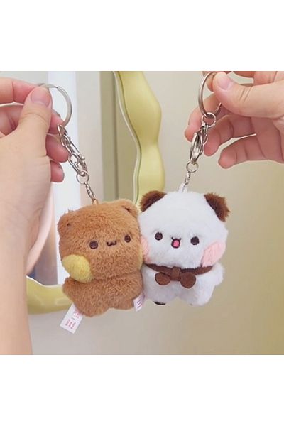 Choice 2 Pcs Original New Panda Bubu And Yier Pendant Dolls Cute Cartoon Panda Bear Doll Key Chain Backpack