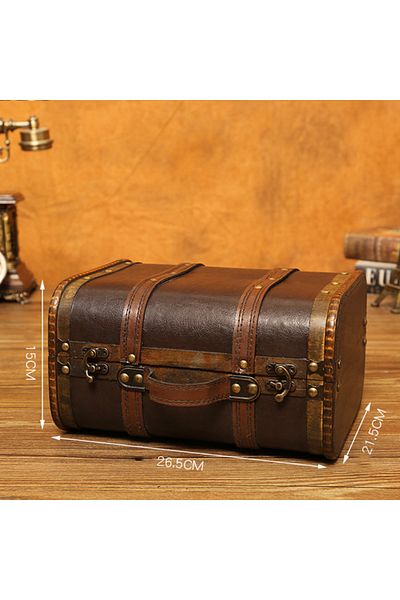 Choice Antique style Wooden Storage Box Medieval Suitcase Treasure Chest Necklaces Art Collection Jewelr...