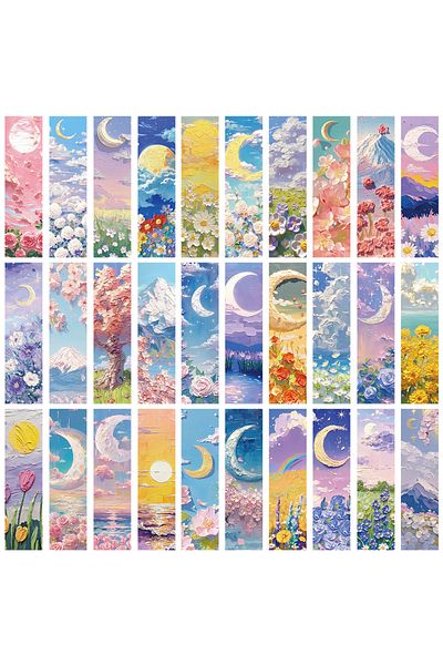 Choice 30pcs 30/60pcs 3d Oil Painting Bookmarks Graffiti Harajuku Aesthetic Laptop Fashion Luggage Skateboa