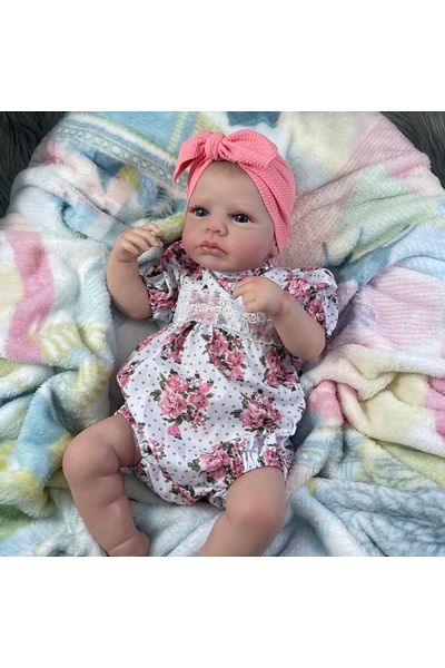 MRB Cloth Body Doll Doll A MRB 50CM LouLou Awake Twins Girl Reborn Baby Dolls Lifelike Vinyl Newborn 3D