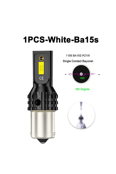 NLpearl 1pcs-white-ba15s 1x Signal Lamp P21/5w Bay15d 1157 Led Bulb 3570 Smd P21w Led 1156 Ba15s Ba