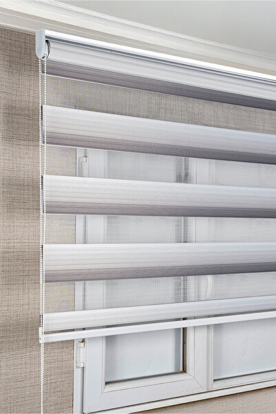 bizdenperde Gri Renk Geçişli Degrade Zebra Kaliteli Güneşlik Stor Perdeler