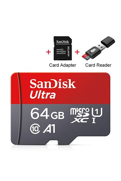 SanDisk بطاقة ذاكرة فلاش Micro SD/TF بسعة 64 جيجابايت و128 جيجابايت و32 جيجابايت و64 جيجابايت و256 جيجابايت وبطاقة ذاكرة Micro SD/TF بسعة 32 جيجابايت و64 جيجابايت و128 جيجابايت