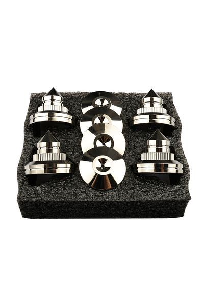 Choice Silver One Box 4 Pcs 30*27mm Speakers Stand Feet Foot Pad Pure Copper Silver Loudspeaker Box Spikes