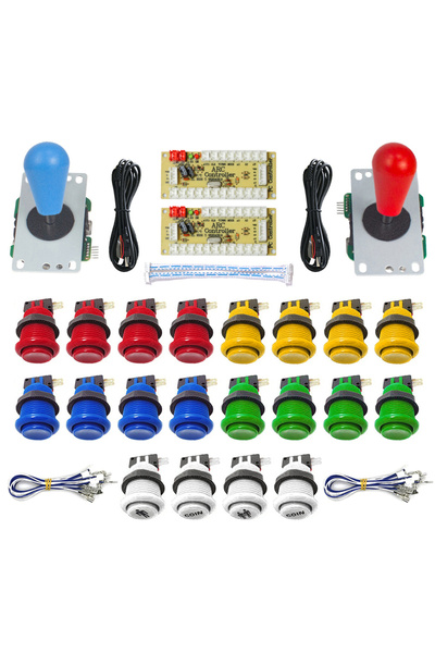 Choice1 Arcade 2 Player Zero Delay Kit Mando Arcade Usb Encoder To Pc Rasberry Pi Happ Push Button Joysti...