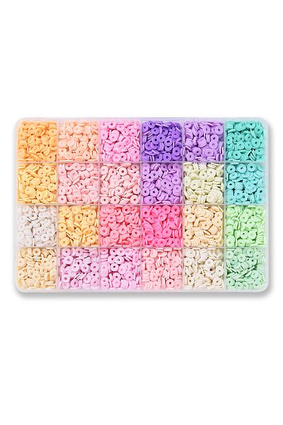 Choice Multi Unique Polymer Clay Beads Set Rainbow Color Flat Chip Beads For Boho Bracelet Necklce Making L