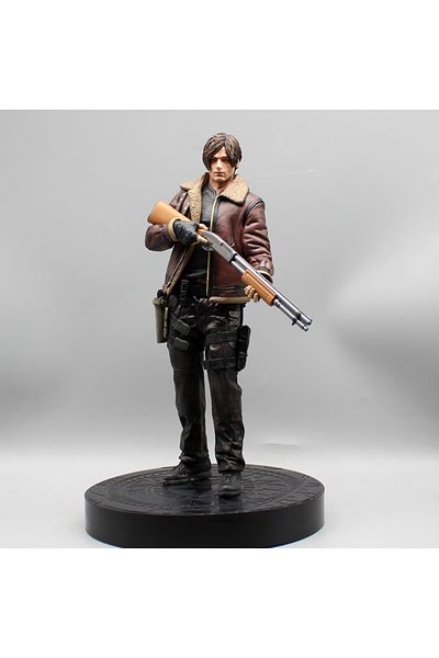 Choice 33cm With Box 33cm Leon Zombie Hunter Leather Leon Anime Figure Boys Collection Action Model Doll De