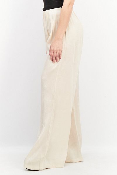 NA-KD Women Shinny Fit High Waist Wide Leg Pants, Beige