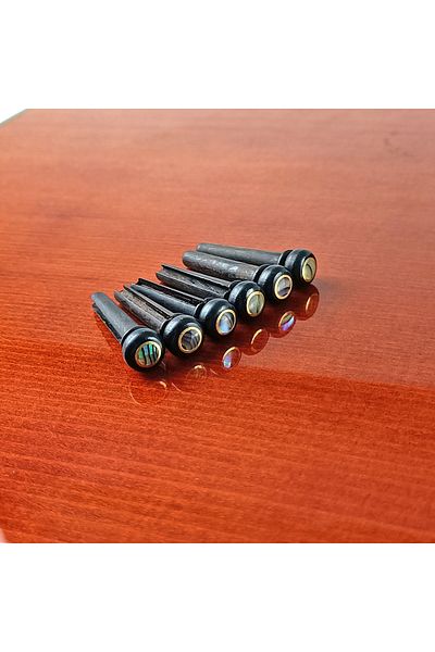 Choice Bf-lg01- 4.0 Acoustic Guitar Bridge Pins Of Various Styles 6pcs , Cow Bone/ebony Wood Guitar Fixed S