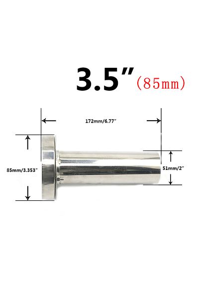 Choice Universal Adjustable 85mm 3.5" /98mm  4'' /110mm 4.5'' Car Stainless Chrome Exhaust Muffler Silen...