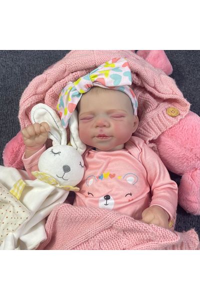 MRB Finished Doll 18 Inch Adorable Reborn Baby Doll Pascale Lifelike Newborn Doll Handmade 3d Skin Tone