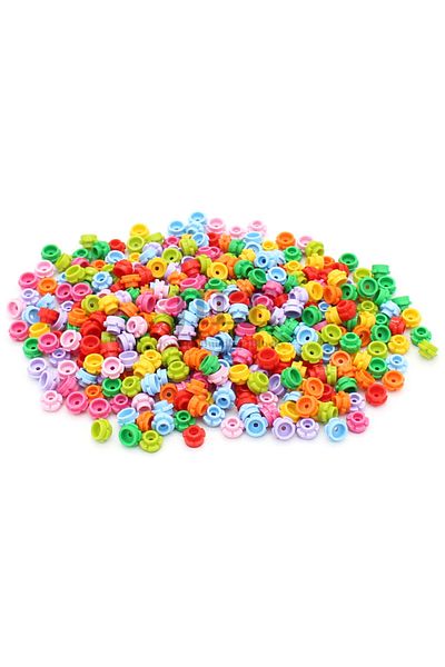 Choice 500pcs MOC Plant Building Blocks Plate Round 1x1 with Flower Edge 5 Petals Grass Floret Compatibl...