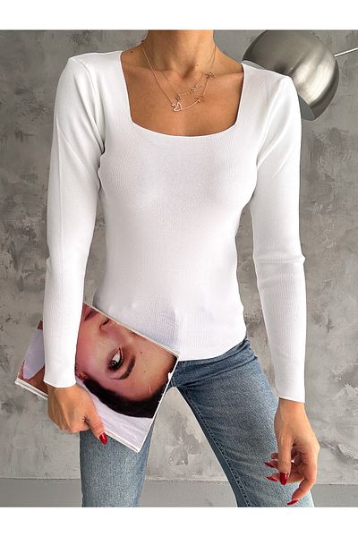 Lady Doll Women's Square Neck Knitwear Seasonal Sweater