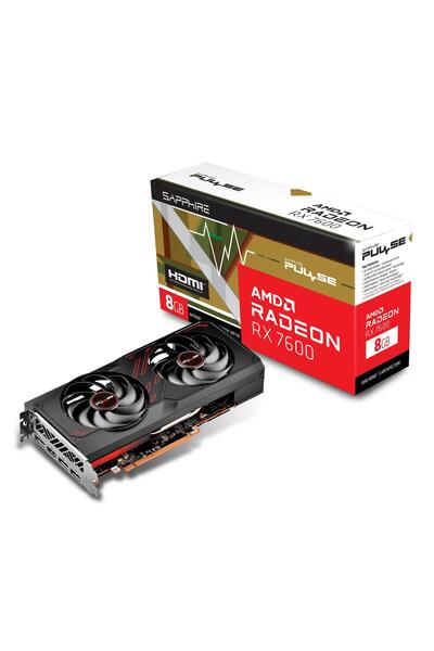 Amd Sapphire Radeon RX7600 Pulse 8GB GDDR6 128Bit HDMI/DP Ekran Kartı