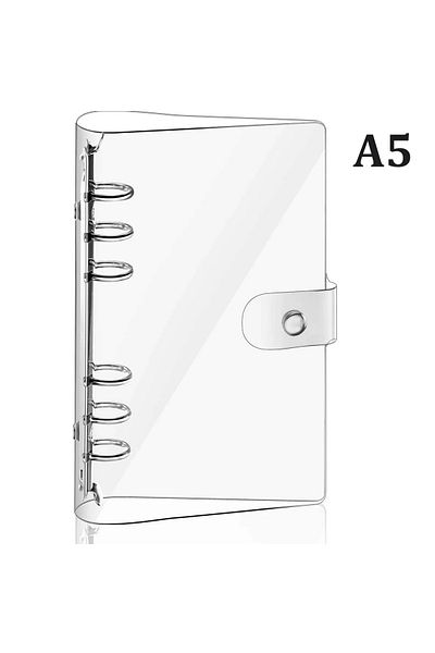 Choice A5 A5 A6 A7 Transparent Soft Pvc 6-ring Binder Cover Snap Button Closure For Ring-bound Planner Page