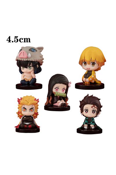Choice 5 Style-set-a 5 Style/set Q Version Demon Slayer Sitting Ghost Doll Tanjiro Nidouzi Inosuke Zenizu F