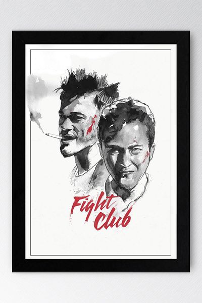 Saturn Fight Club Framed Painting - Fight Club Movie Poster Painting