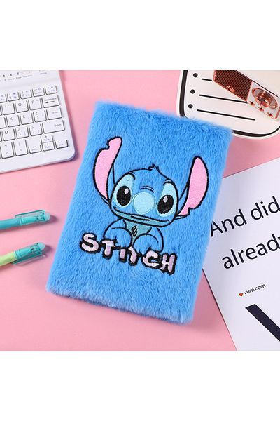 Choice 14.5x21cm A Anime Disney Lilo And Stitch Cartoon Plush Portable Notebook Cute Student Plush Notepad