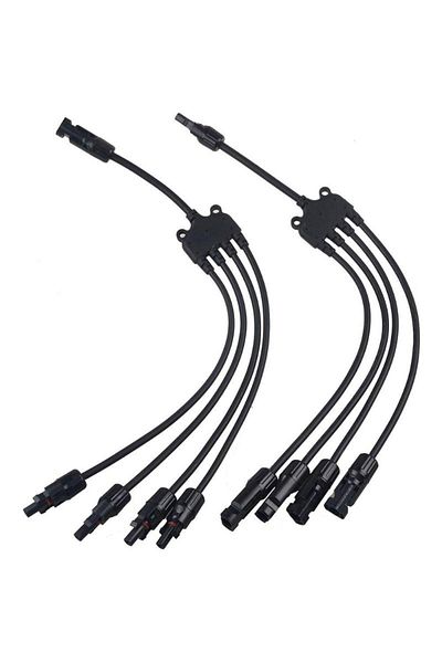 Choice 1pair 4y Solar Style Y Branch Adapter Connectors 1 To 4 Male And Female Panel Cable Photovoltaic ...