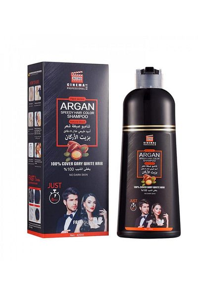 NITRO CANADA Nitro Canada Argan Oil Fast Hair Dye Shampoo Natural Black 420ml