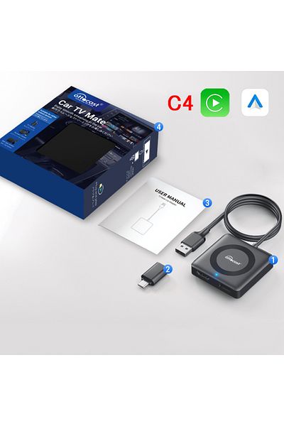 Choice Car Tv Mate C4 Ottocast Car Tv Mate Wired To Wireless Carplay Adapter Android Auto Hdmi Multimedia V