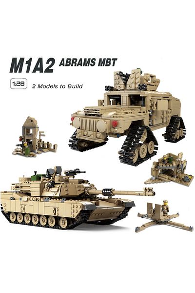 Bibilock No Original Box With 6 Figure 1463pcs 2in1 Military M1a2 Tactical Tank Tracked Hummer Car Building B