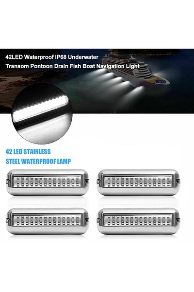 Choice 4pcs White 42 Led Waterproof Marine Boat Led Light Underwater Pontoon Transom Lamp Yacht Cabin Deck