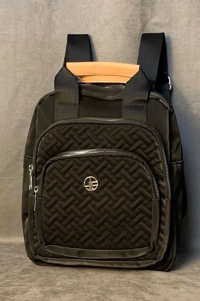Uretti - Hüseyin 1361 Multi-Compartment Zippered Women's Backpack - Black